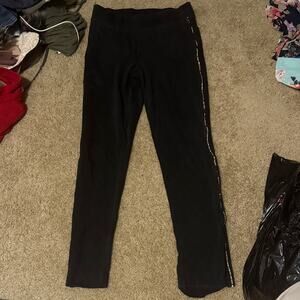 Sleek Black Women's Leggings with Side Detail